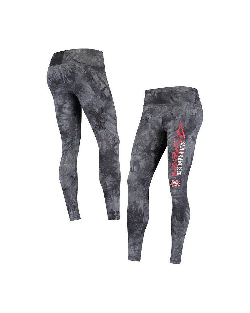 Women's Black San Francisco 49Ers Burst Tie-Dye Leggings Black $25.99 Pants