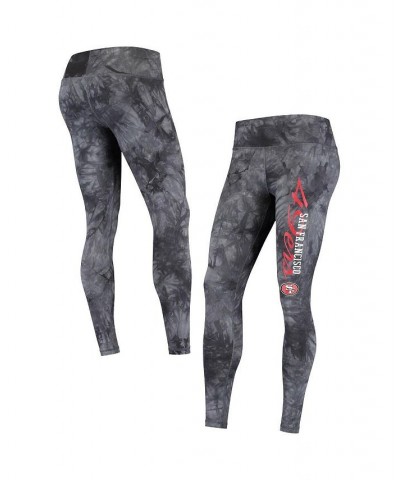 Women's Black San Francisco 49Ers Burst Tie-Dye Leggings Black $25.99 Pants