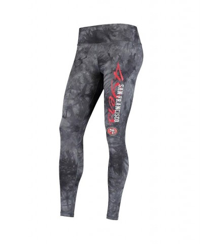 Women's Black San Francisco 49Ers Burst Tie-Dye Leggings Black $25.99 Pants