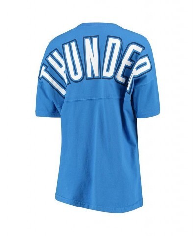 Women's Branded Blue Oklahoma City Thunder Baseline Spirit Jersey V-Neck T-shirt Blue $26.32 Tops