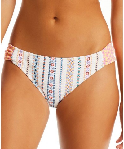 Women's Stripe It Up Side-Shirred Hipster Bottoms Air Multi $29.40 Swimsuits