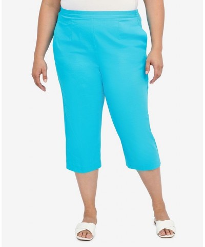 Plus Size Cool Vibrations Relaxed Fit Go-To Capri Pants Aqua $28.58 Pants