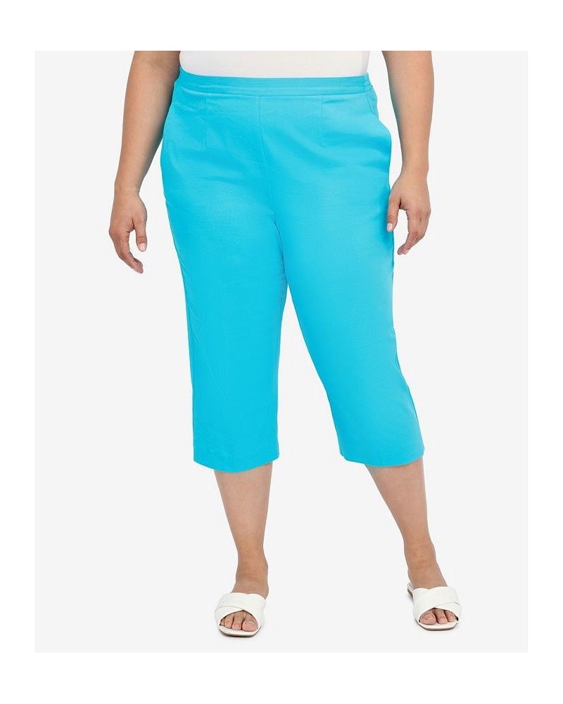 Plus Size Cool Vibrations Relaxed Fit Go-To Capri Pants Aqua $28.58 Pants