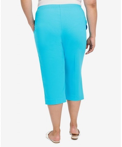 Plus Size Cool Vibrations Relaxed Fit Go-To Capri Pants Aqua $28.58 Pants