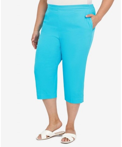 Plus Size Cool Vibrations Relaxed Fit Go-To Capri Pants Aqua $28.58 Pants