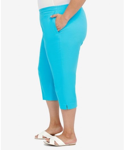 Plus Size Cool Vibrations Relaxed Fit Go-To Capri Pants Aqua $28.58 Pants