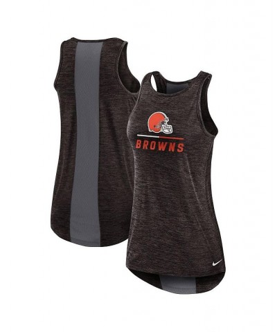 Women's Brown Cleveland Browns High Neck Performance Tank Top Brown $22.00 Tops