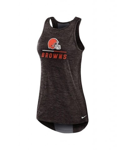 Women's Brown Cleveland Browns High Neck Performance Tank Top Brown $22.00 Tops