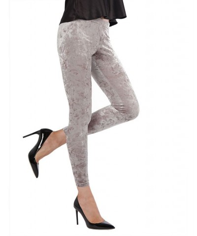 Crushed Velvet Women's Leggings Gray $23.10 Pants