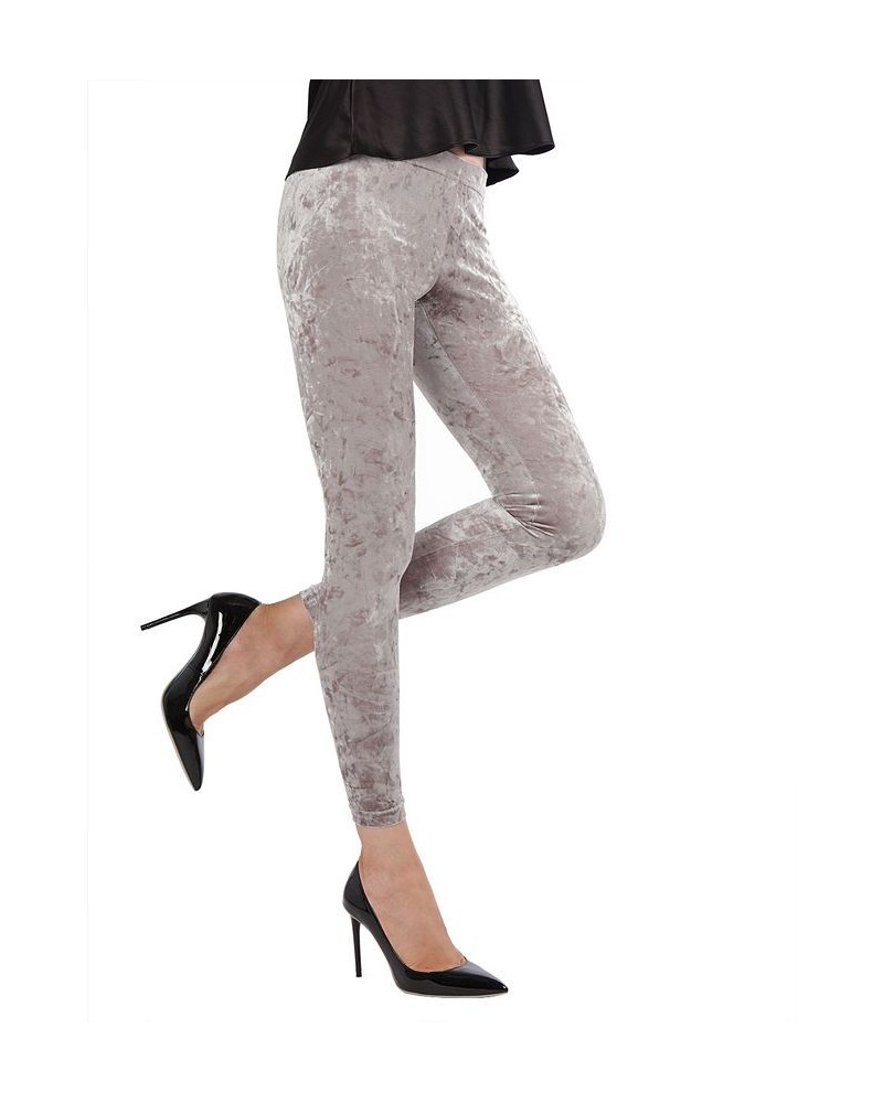 Crushed Velvet Women's Leggings Gray $23.10 Pants