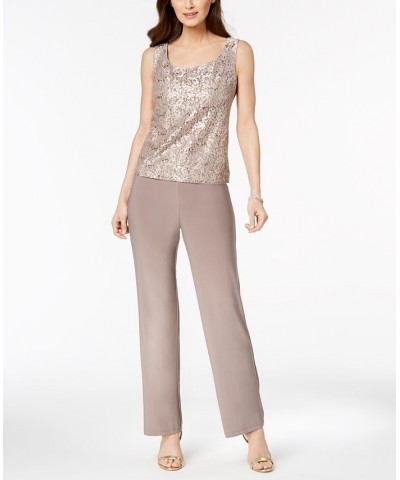 3-Pc. Sequined Lace Pantsuit & Jacket Champagne $55.60 Dresses