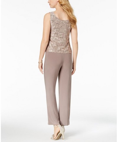 3-Pc. Sequined Lace Pantsuit & Jacket Champagne $55.60 Dresses