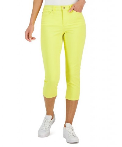 Women's Tummy Control Bristol Capri Jeans Yellow $14.74 Jeans