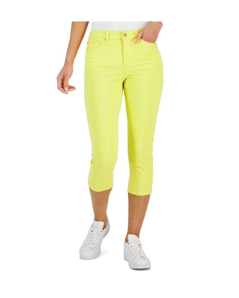 Women's Tummy Control Bristol Capri Jeans Yellow $14.74 Jeans