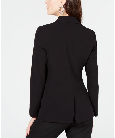 Women's One-Button Notch-Collar Blazer Black $53.41 Jackets