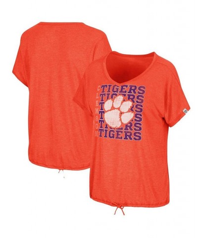 Women's Heathered Orange Clemson Tigers Fifth Sense Drawcord V-Neck T-Shirt Heathered Orange $23.59 Tops