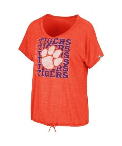 Women's Heathered Orange Clemson Tigers Fifth Sense Drawcord V-Neck T-Shirt Heathered Orange $23.59 Tops