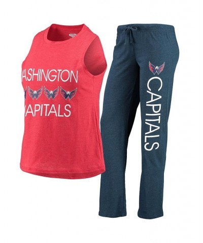 Women's Red Navy Washington Capitals Meter Tank Top and Pants Sleep Set Red, Navy $33.14 Pajama