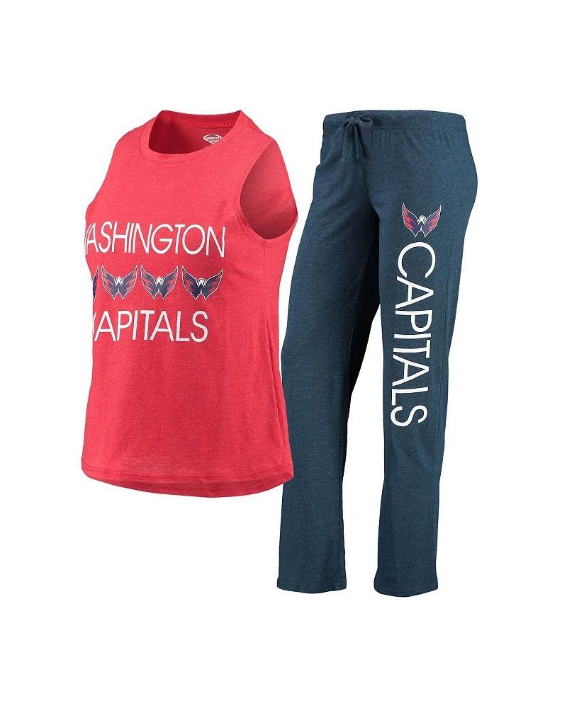 Women's Red Navy Washington Capitals Meter Tank Top and Pants Sleep Set Red, Navy $33.14 Pajama