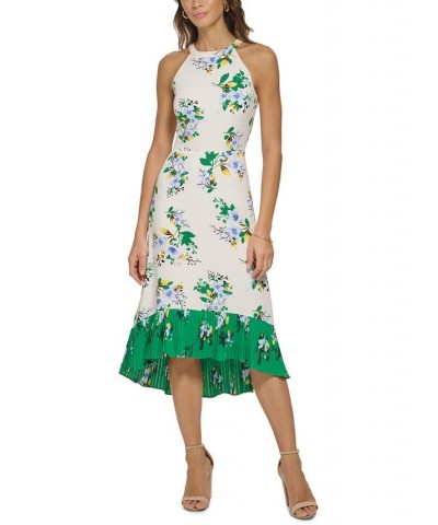 Floral-Print Halter Dress Ivory Green Multi $55.04 Dresses