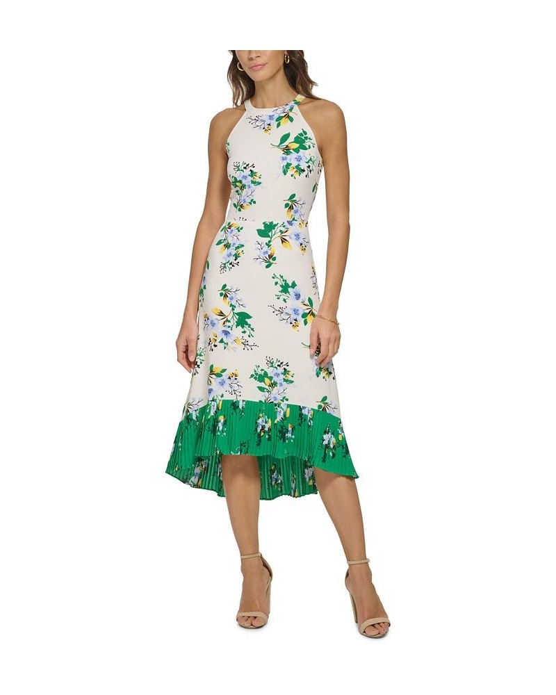 Floral-Print Halter Dress Ivory Green Multi $55.04 Dresses