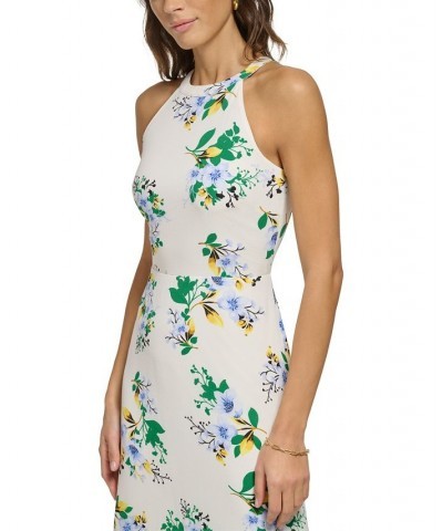 Floral-Print Halter Dress Ivory Green Multi $55.04 Dresses