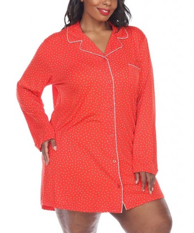 Plus Size Long Sleeve Nightgown Blue $25.30 Sleepwear