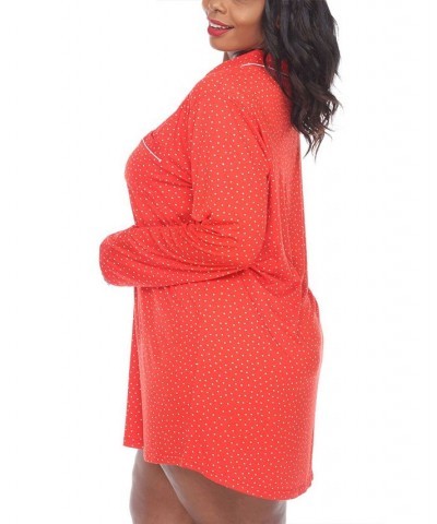 Plus Size Long Sleeve Nightgown Blue $25.30 Sleepwear