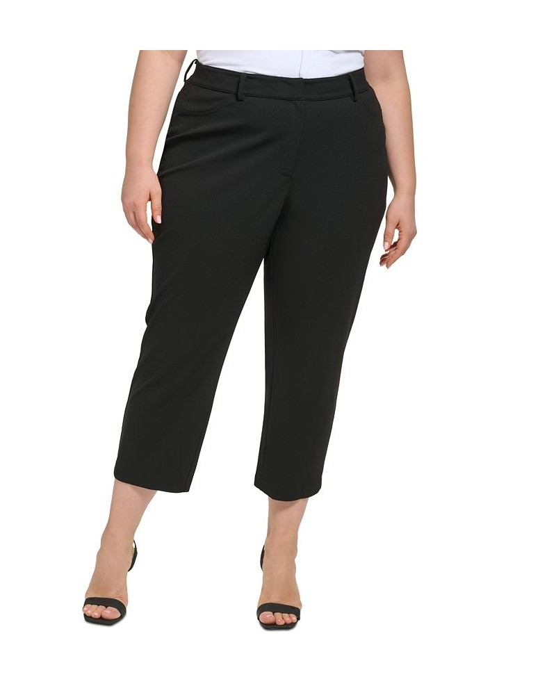 Plus Size Solid Ankle Pants Black $31.76 Pants