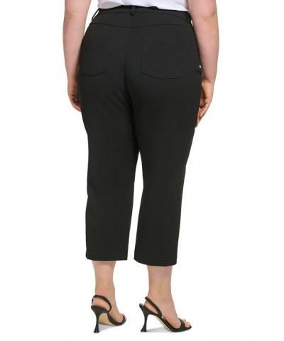 Plus Size Solid Ankle Pants Black $31.76 Pants