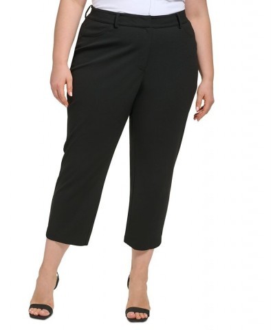 Plus Size Solid Ankle Pants Black $31.76 Pants