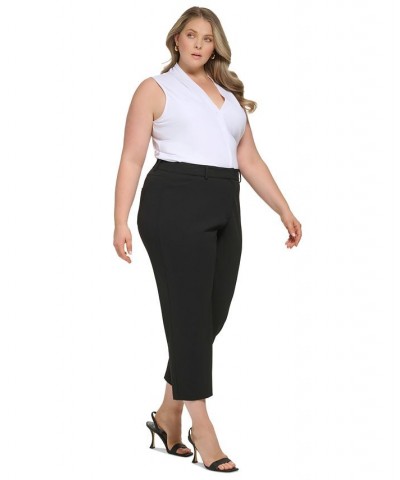 Plus Size Solid Ankle Pants Black $31.76 Pants