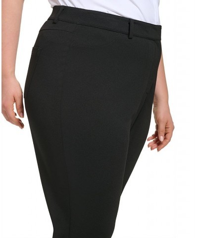 Plus Size Solid Ankle Pants Black $31.76 Pants