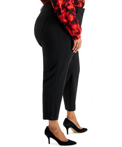 Plus Size Solid Ankle Pants Black $31.76 Pants