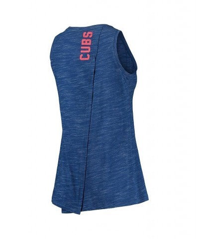 Women's Royal Chicago Cubs Space Dye Back-Knot Tank Top Royal $19.32 Tops