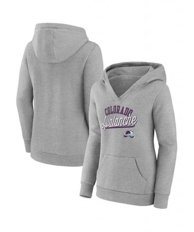 Women's Branded Gray Colorado Avalanche Simplicity Crossover V-Neck Pullover Hoodie Gray $35.87 Sweatshirts