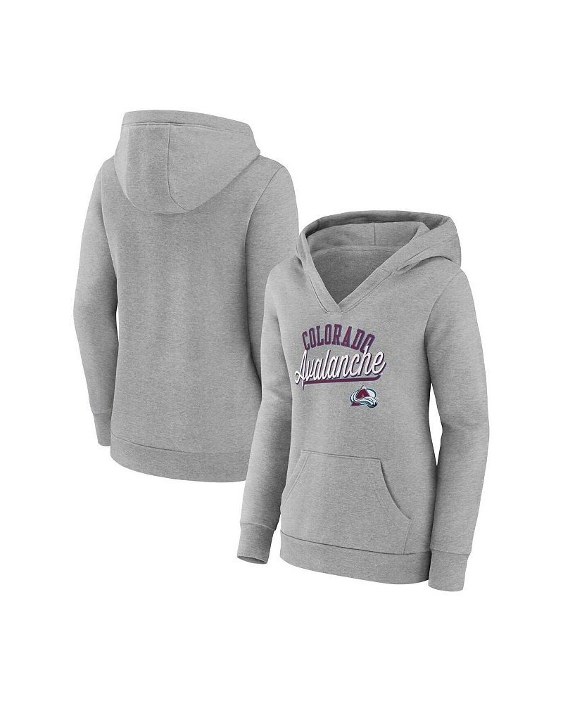 Women's Branded Gray Colorado Avalanche Simplicity Crossover V-Neck Pullover Hoodie Gray $35.87 Sweatshirts