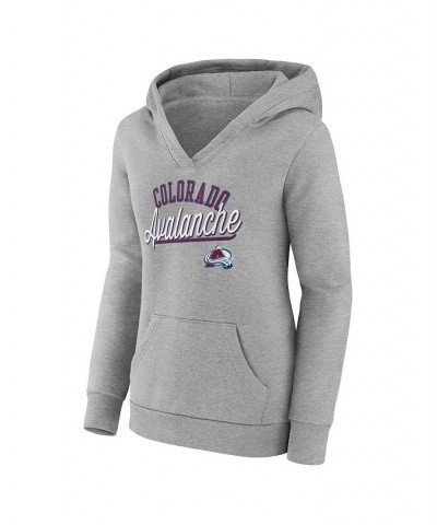 Women's Branded Gray Colorado Avalanche Simplicity Crossover V-Neck Pullover Hoodie Gray $35.87 Sweatshirts