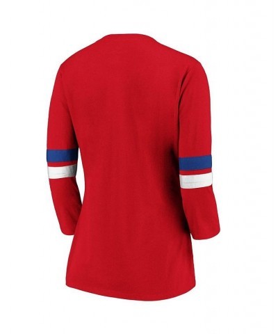 Women's Branded Red LA Clippers Iconic Prolific Modern 3/4-Sleeve T-shirt Red $18.33 Tops