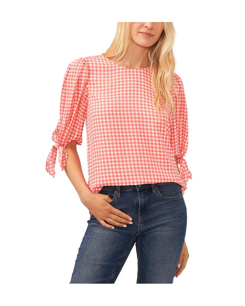 Tie-Sleeve Top & Button-Hem Jeans Calypso Coral $38.70 Jeans