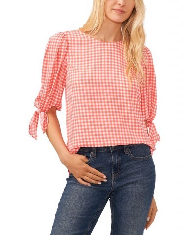 Tie-Sleeve Top & Button-Hem Jeans Calypso Coral $38.70 Jeans