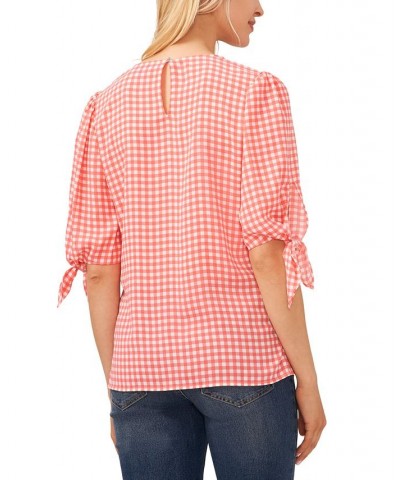 Tie-Sleeve Top & Button-Hem Jeans Calypso Coral $38.70 Jeans