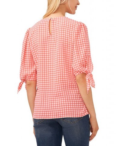 Tie-Sleeve Top & Button-Hem Jeans Calypso Coral $38.70 Jeans