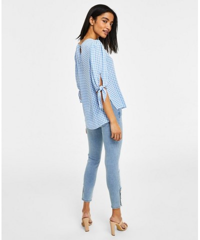 Tie-Sleeve Top & Button-Hem Jeans Calypso Coral $38.70 Jeans