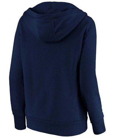 Women's Navy Milwaukee Brewers Victory Script Crossover Neck Pullover Hoodie Navy $42.39 Sweatshirts