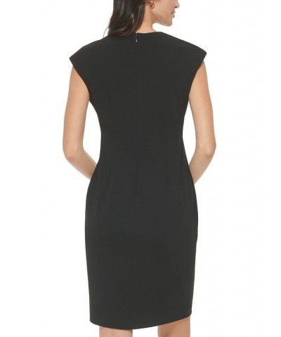 Women's Cap-Sleeve Cutout Sheath Dress Black $44.64 Dresses