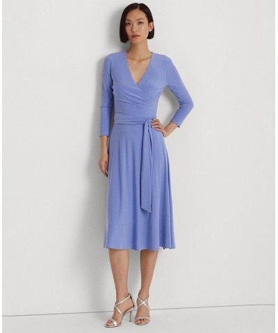 Surplice Jersey Dress Blue $51.15 Dresses