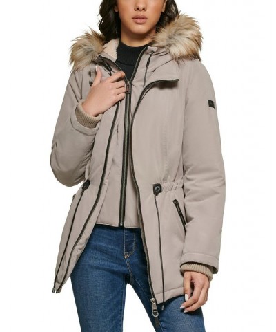 Women's Faux-Fur-Trim Hooded Anorak Thistle $66.50 Coats