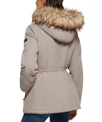 Women's Faux-Fur-Trim Hooded Anorak Thistle $66.50 Coats