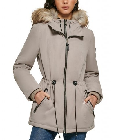 Women's Faux-Fur-Trim Hooded Anorak Thistle $66.50 Coats